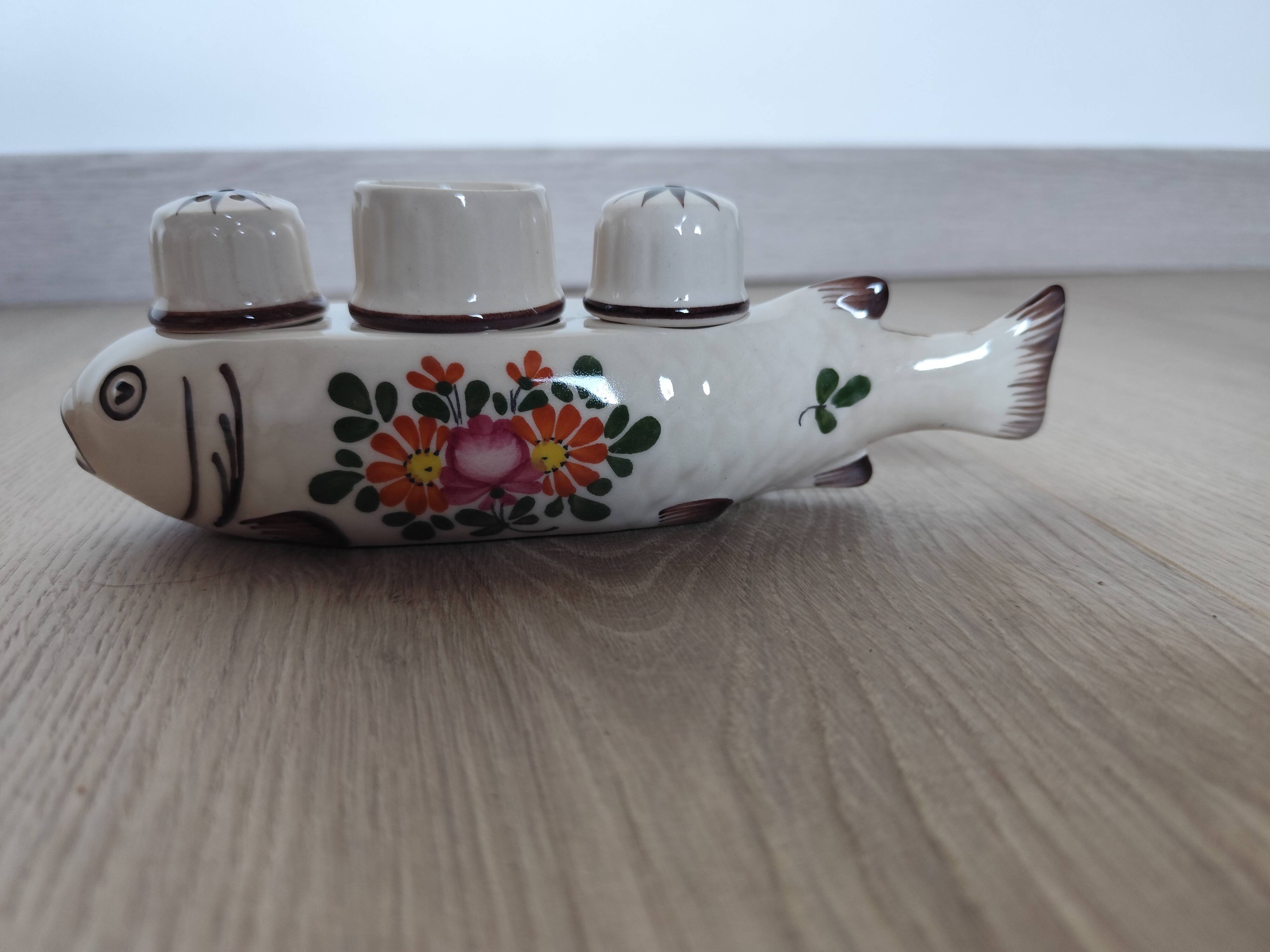 Vintage French Faience Condiment Set