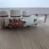 Vintage French Faience Condiment Set
