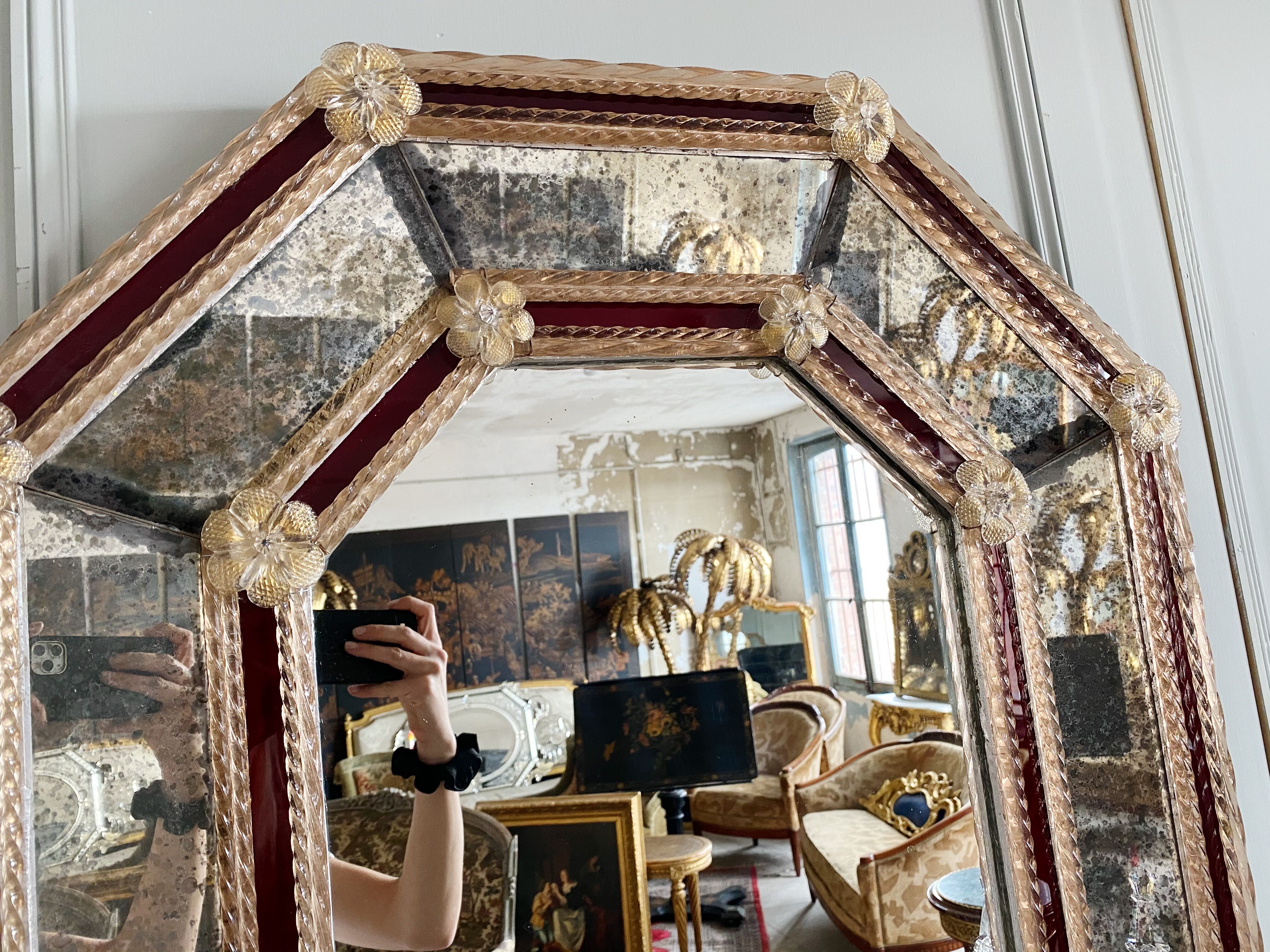 Murano glass Venitien mirror of the 1900