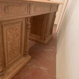 Double-sided desk Solid oak coffered desk XIX century