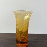 Orange bubble glass vase from the 60s