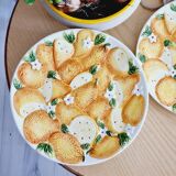 6 orange slip plates