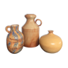 Series of 3 vintage vases from the 60s and 70s