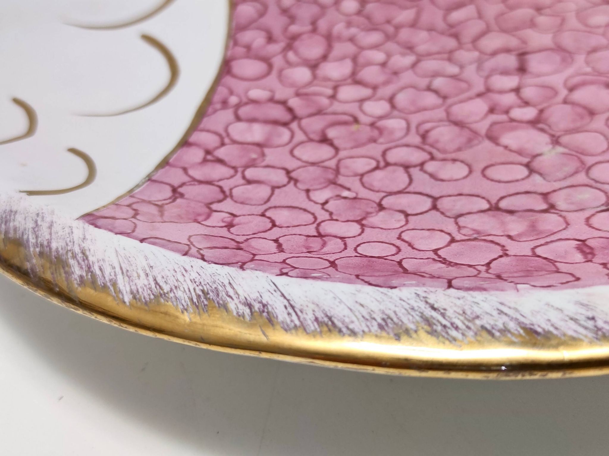 Large Ceramic Pink Fish Vide-Poche / Decorative Plate by Rometti, Italy