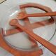 large convivial salad bowl in teak and glass