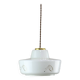 Mid-century Modern Italian Brass and White Glass Pendant Lamp, 1960s