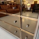 Commode verre Michel Pigneres  laiton et chrome vers 1970