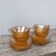 6 Italian amber glass coffee cups 1970s