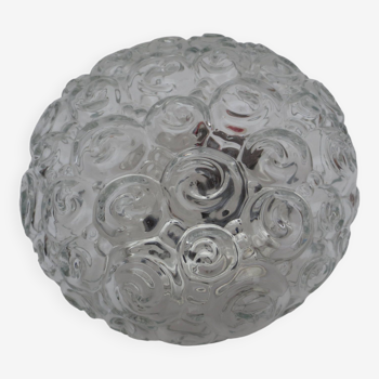 ceiling light or wall light in metal and bubbled glass globe