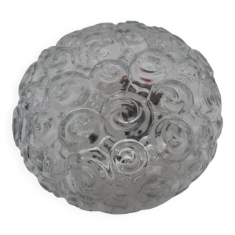 ceiling light or wall light in metal and bubbled glass globe