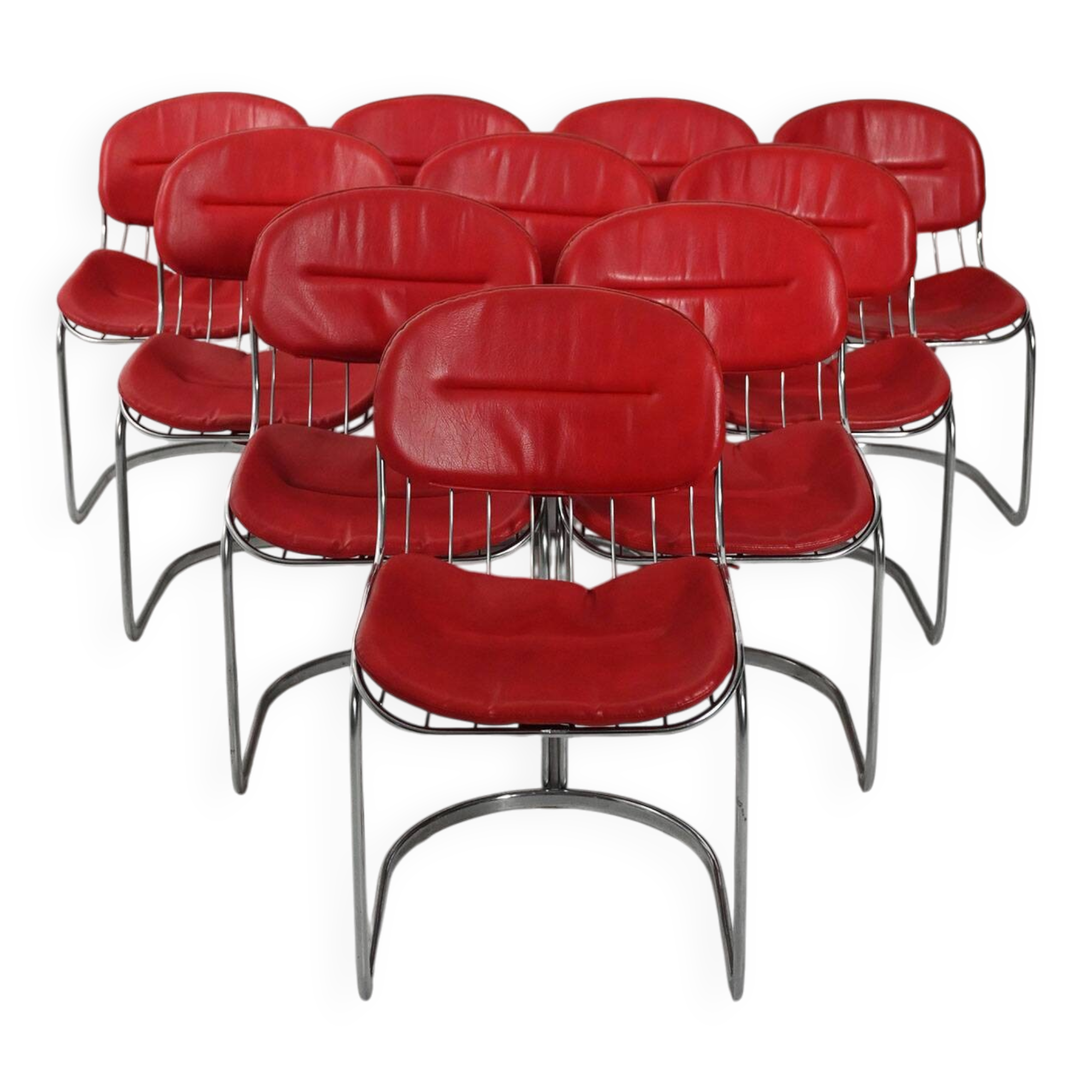 Ten 1970s chairs attributed to Gastone Rinaldi