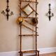 Antique bamboo wardrobe with mirror — exotic style, late 19th century