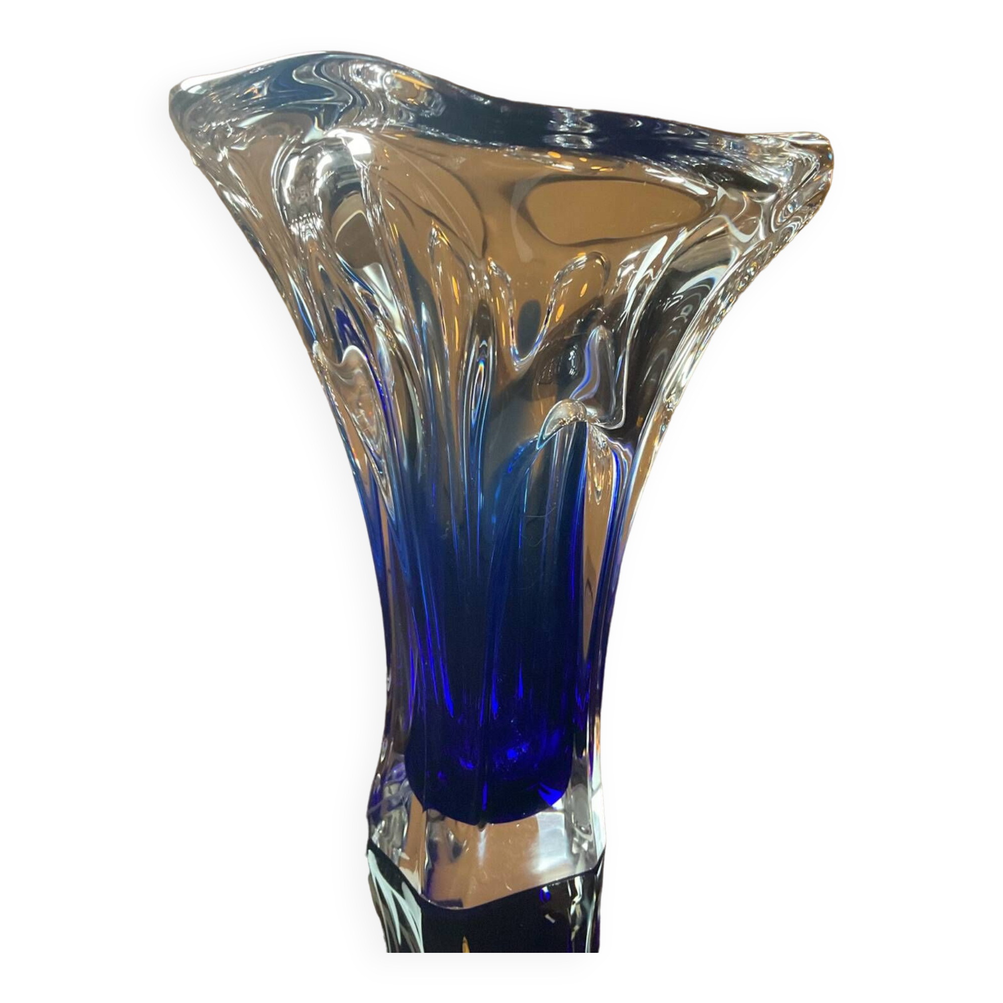Two-tone glass paste vase from the 70s