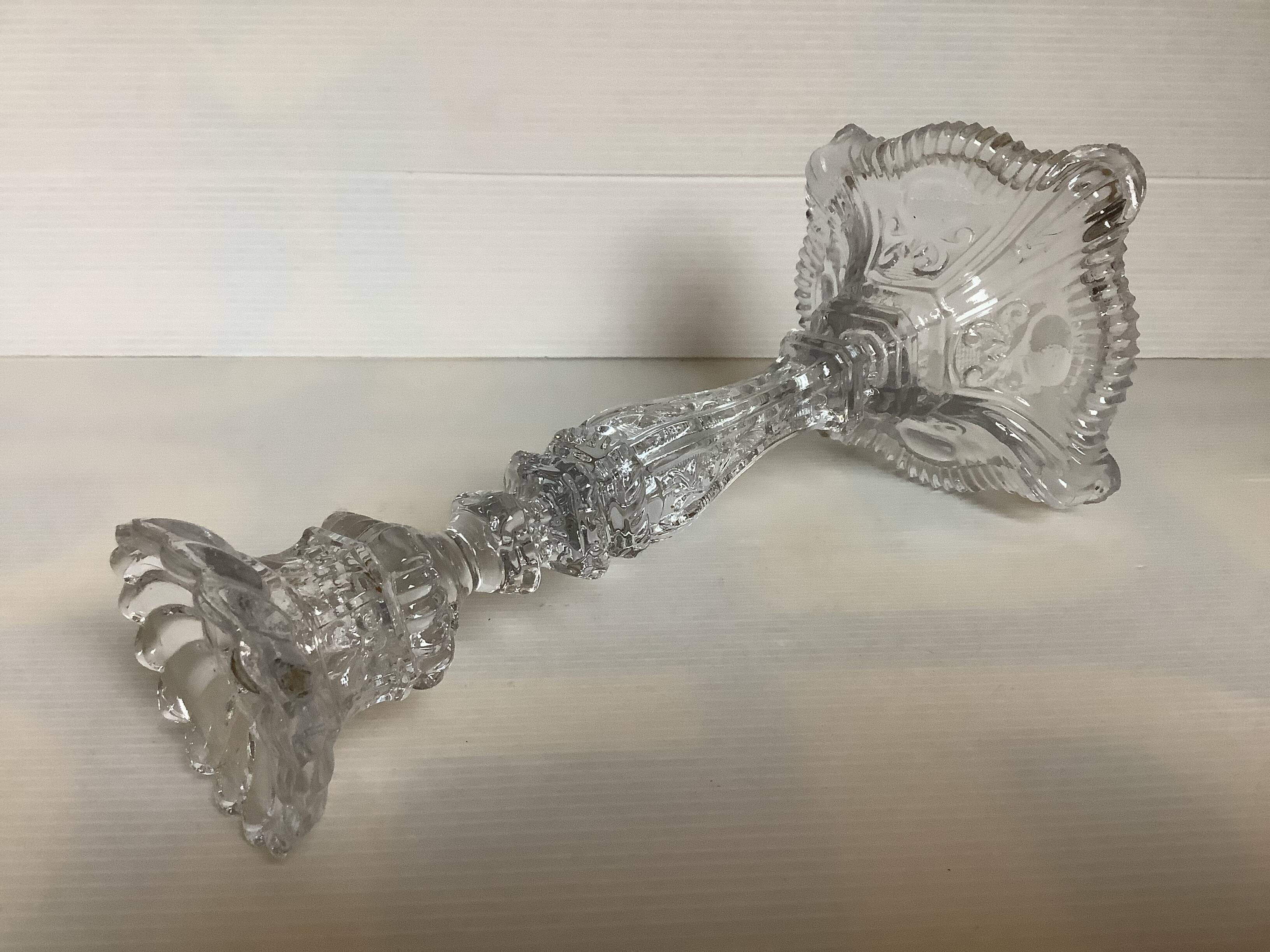 Vallerysthal candle holder in art deco molded glass