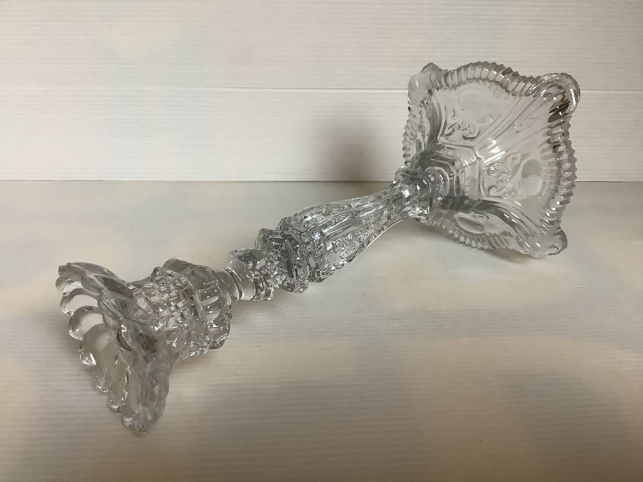 Bougeoir vallerysthal en verre moulé art déco