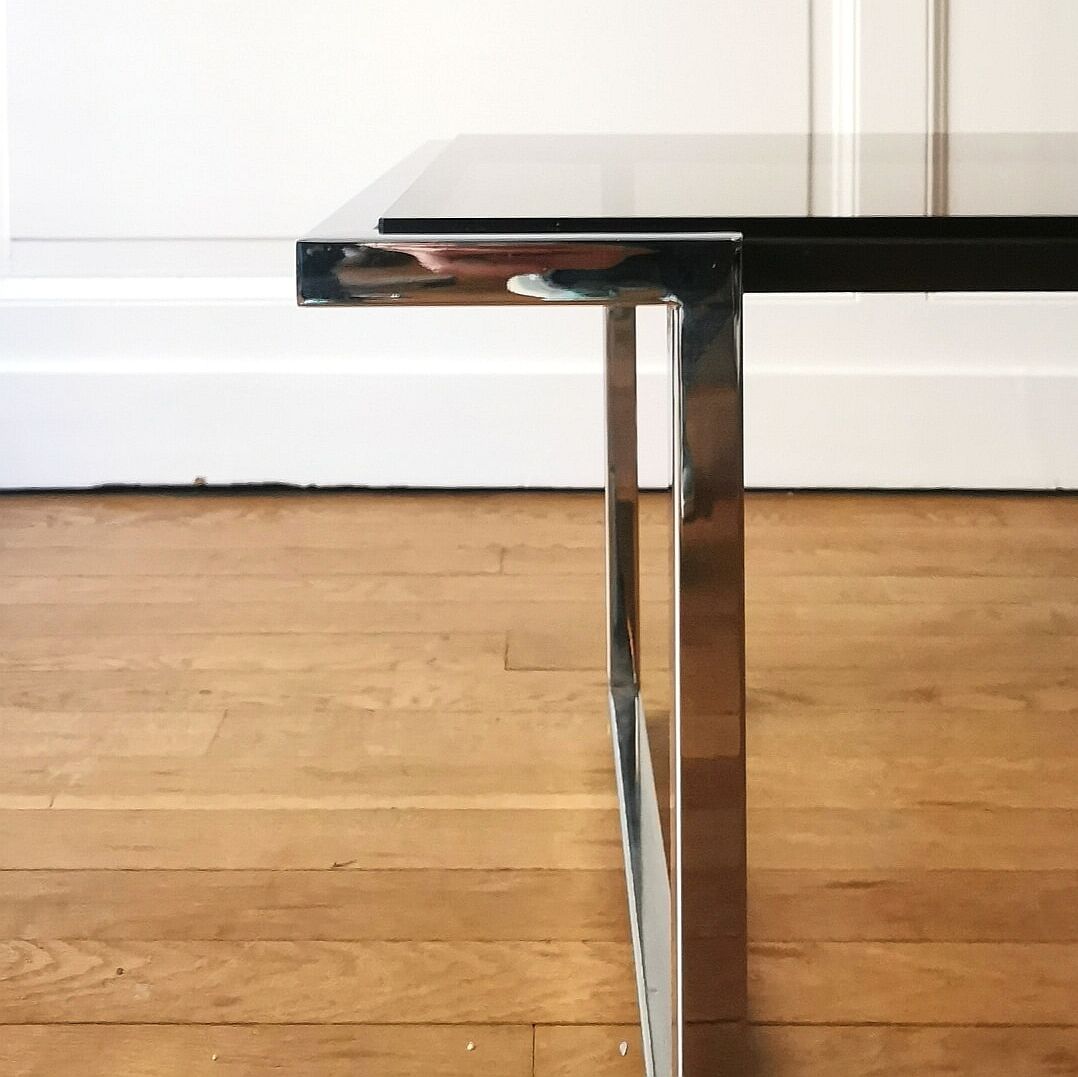 Coffee table chrome and glass, 1970
