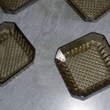 4 vintage cups Smoked glass