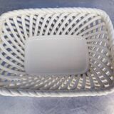 Vintage basket, woven ceramic fruit bowl