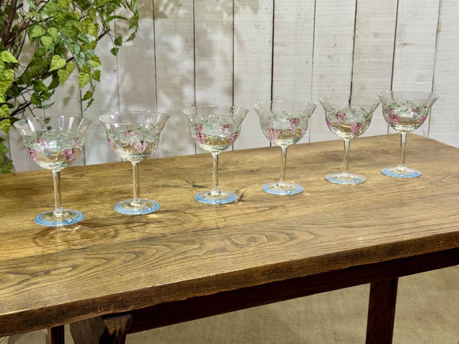 Set of 6 Swedish crystal champagne glasses by the brand Orrefors.