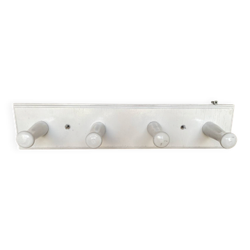 Vintage White Wooden Wall Coat Rack x4 #E433