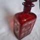 Antique Bohemian Crystal Carafe Egermann Ruby Red Engraved.