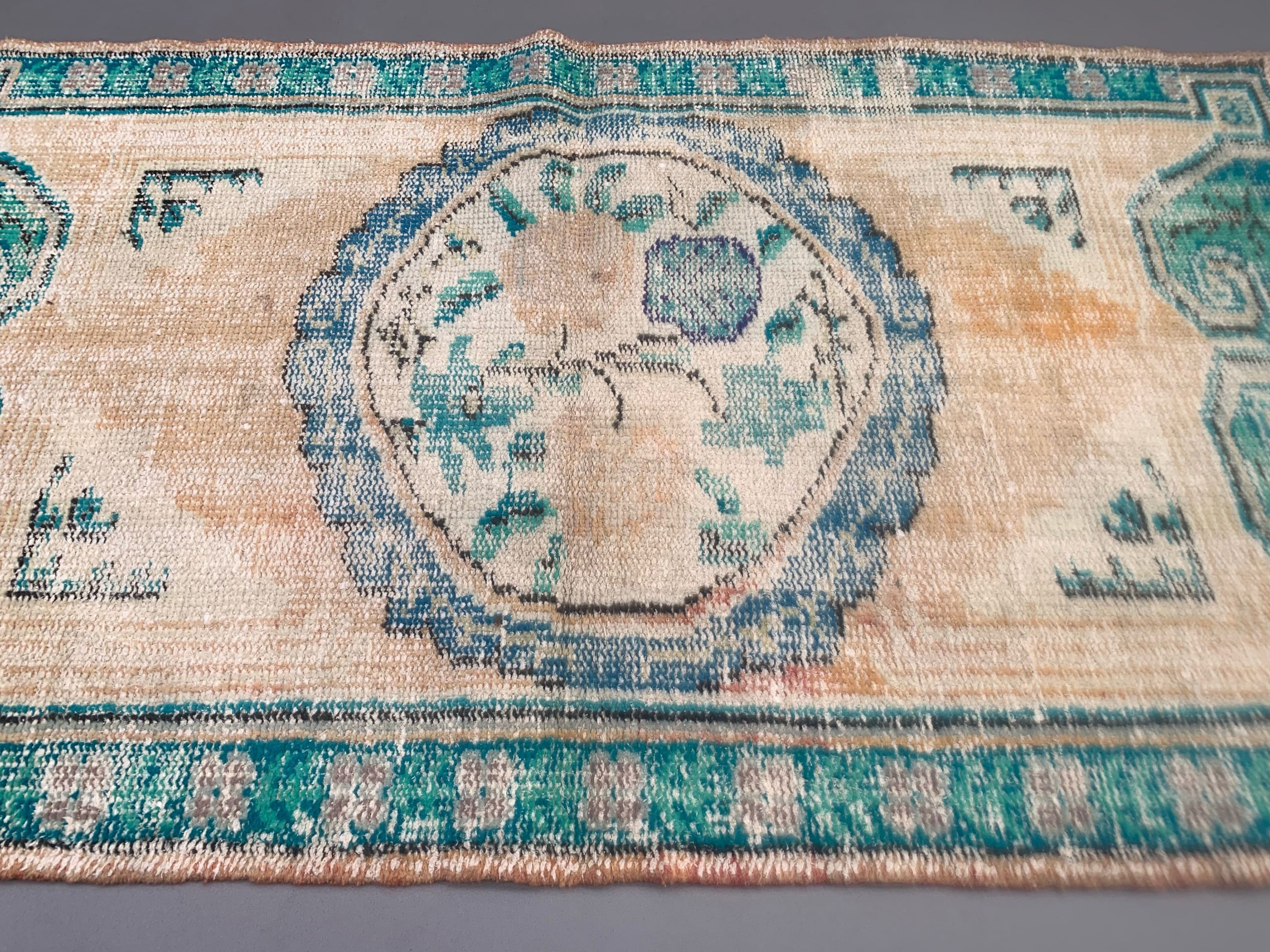 Turkish oushak rug 155x89 cm vintage carpet