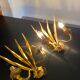 Chandelier and 2 sconces of vintage wheat gold leaf