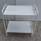 Serving white folding rolling table