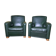 Pair of Poltrona Frau Green Leather Club Armchairs Limited Edition