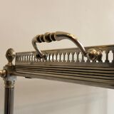 Silver brass rolling table with removable trays