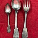 Ménagère 36 Pièces en Argent Plaqué 100 g  Armand Frenais Monogramme stylisé EL