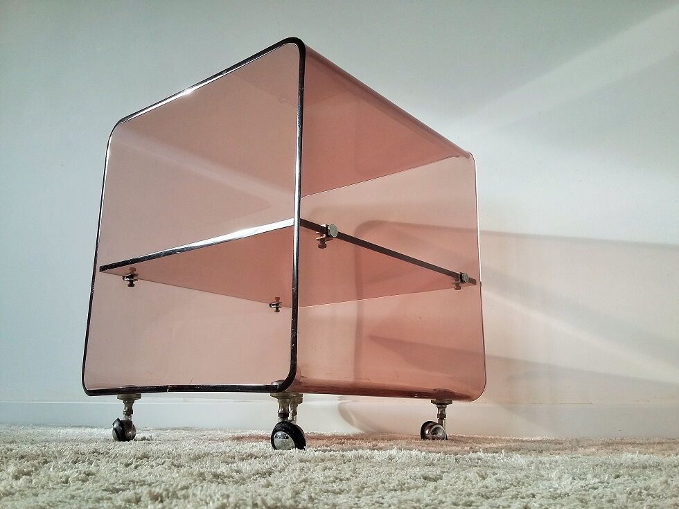 Bedside or end table in plexiglass Michel Dumas