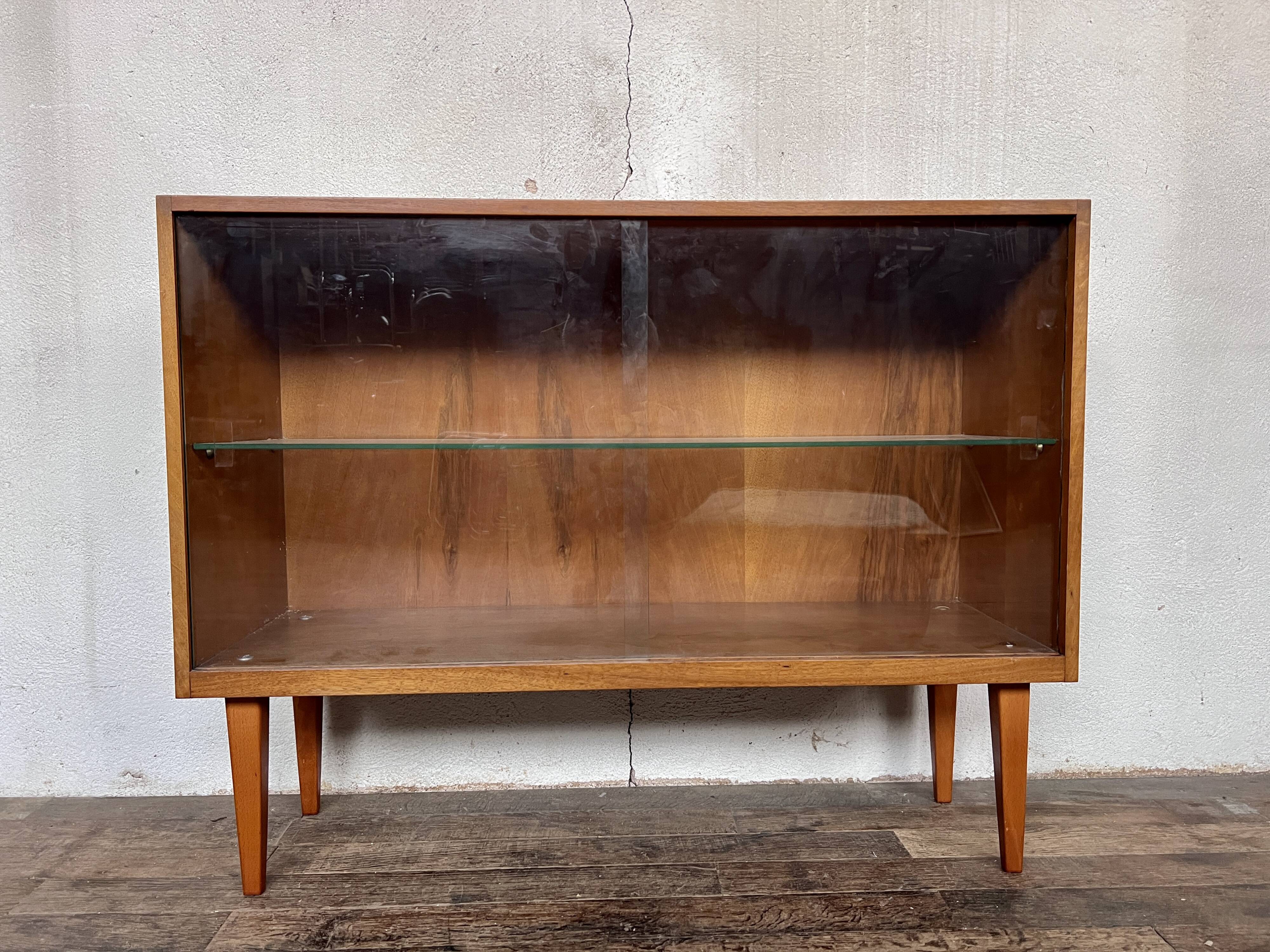 Vintage oak bookcase shelf 1950