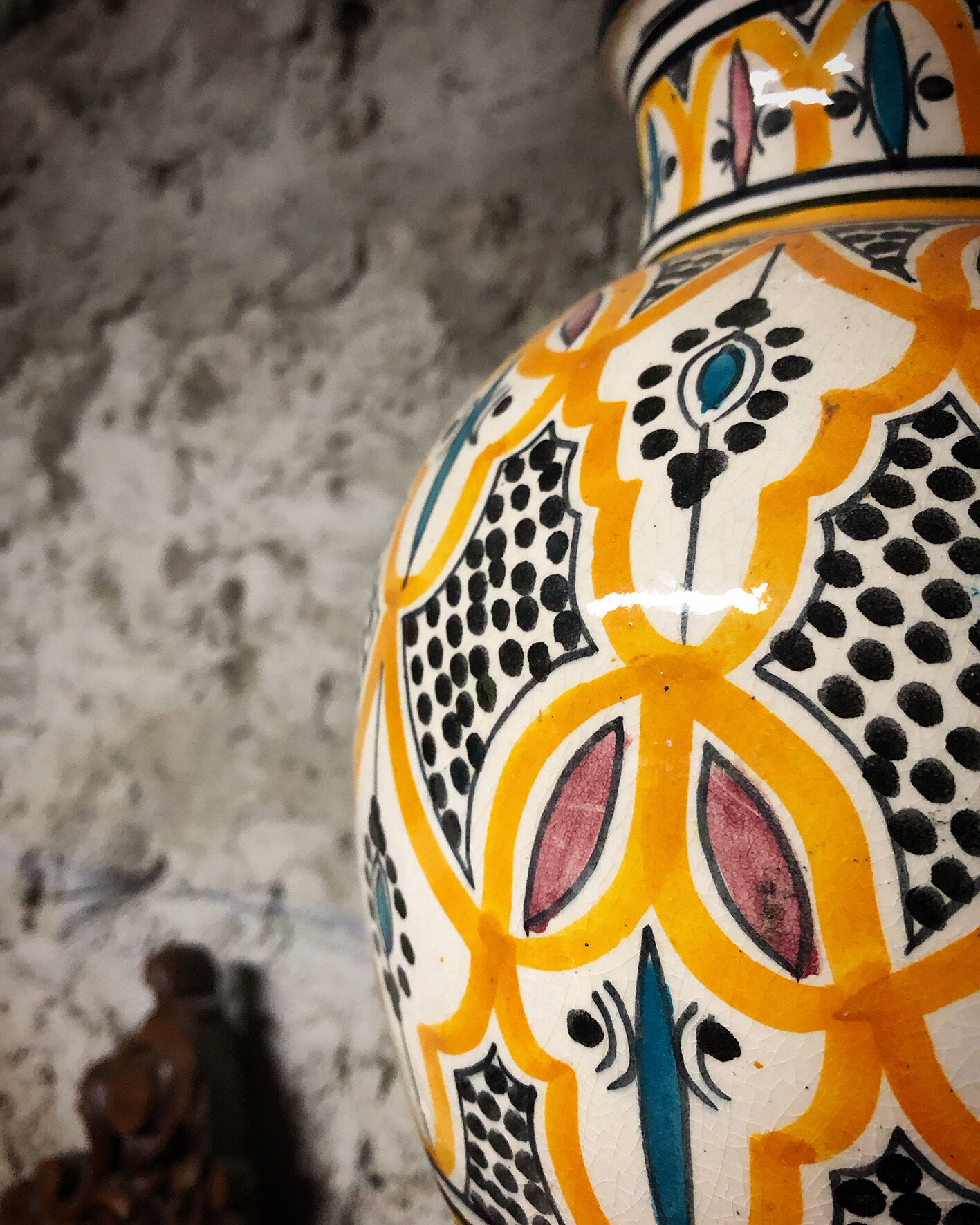 Large Moroccan Vase Safi yellow and black