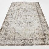 5x9 Brown & Beige Madallion Pattern Vintage Rug, 171x267Cm