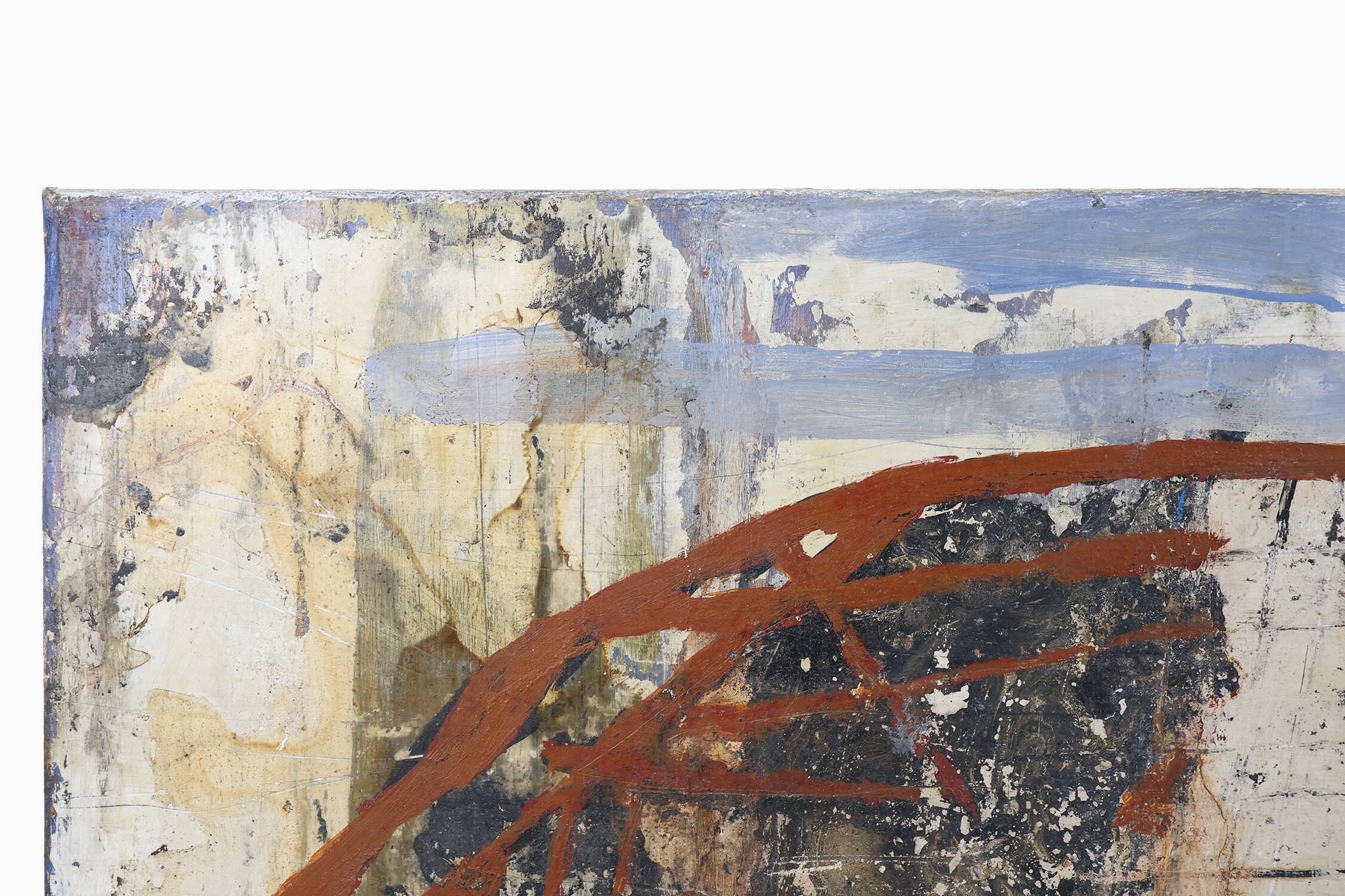 Set of 2 abstract paintings titled “Fyrhat” by the Belgian Artist Nico de G