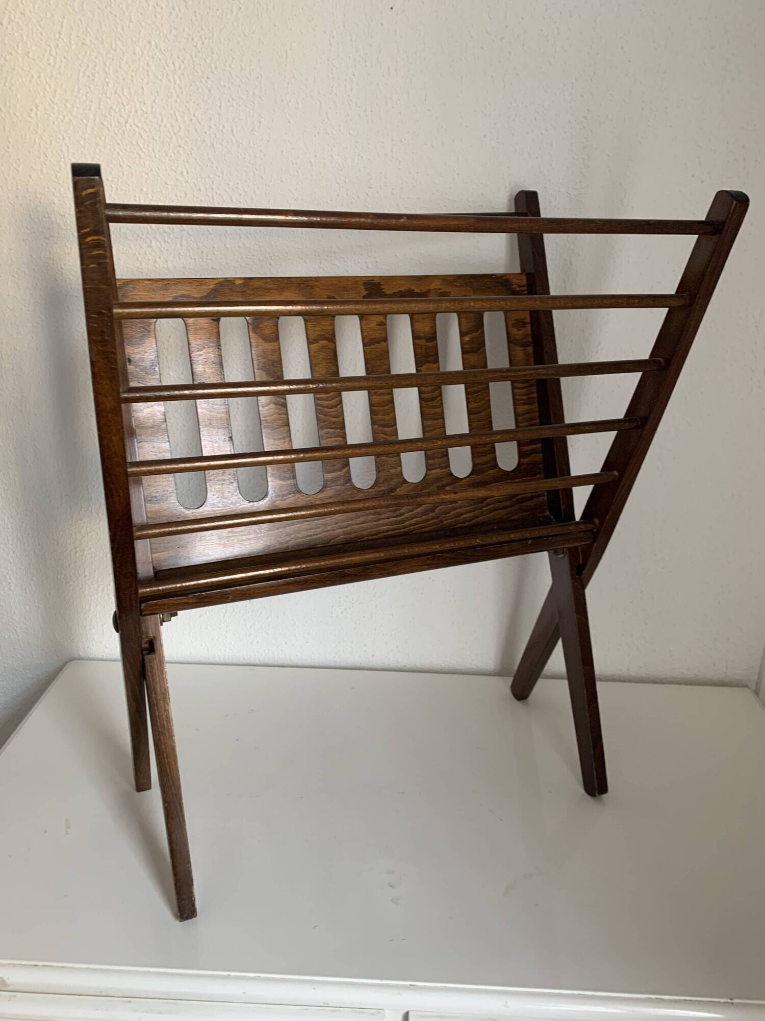 Vintage magazine rack 1960 Cees Braakman scandinavia vinyl - 56 x 45 cm