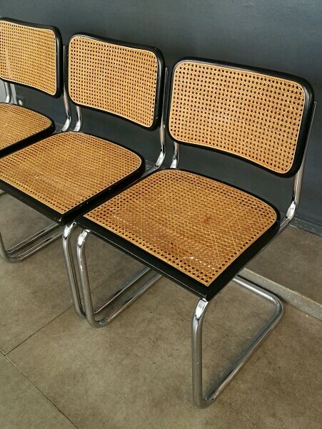 Lot de 3 chaises cesca de Marcel Breuer Circa 1970