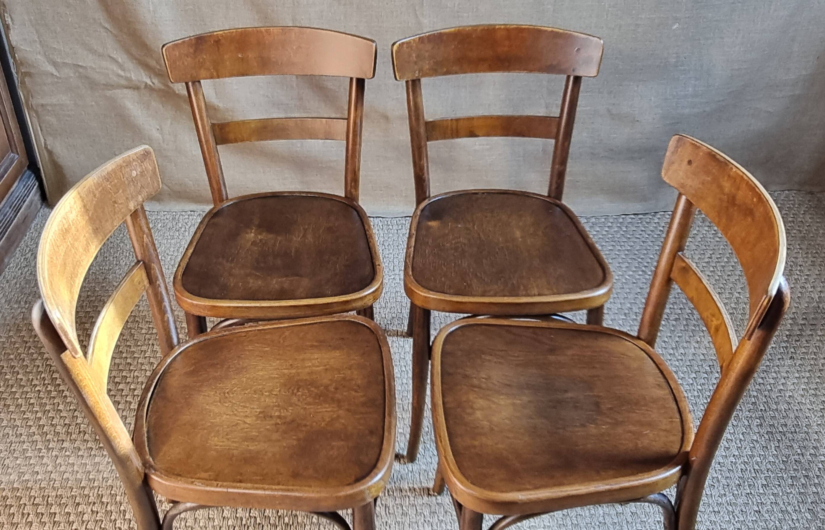 4 chaises bistro Horgen-Glaris Suisse années 30/40