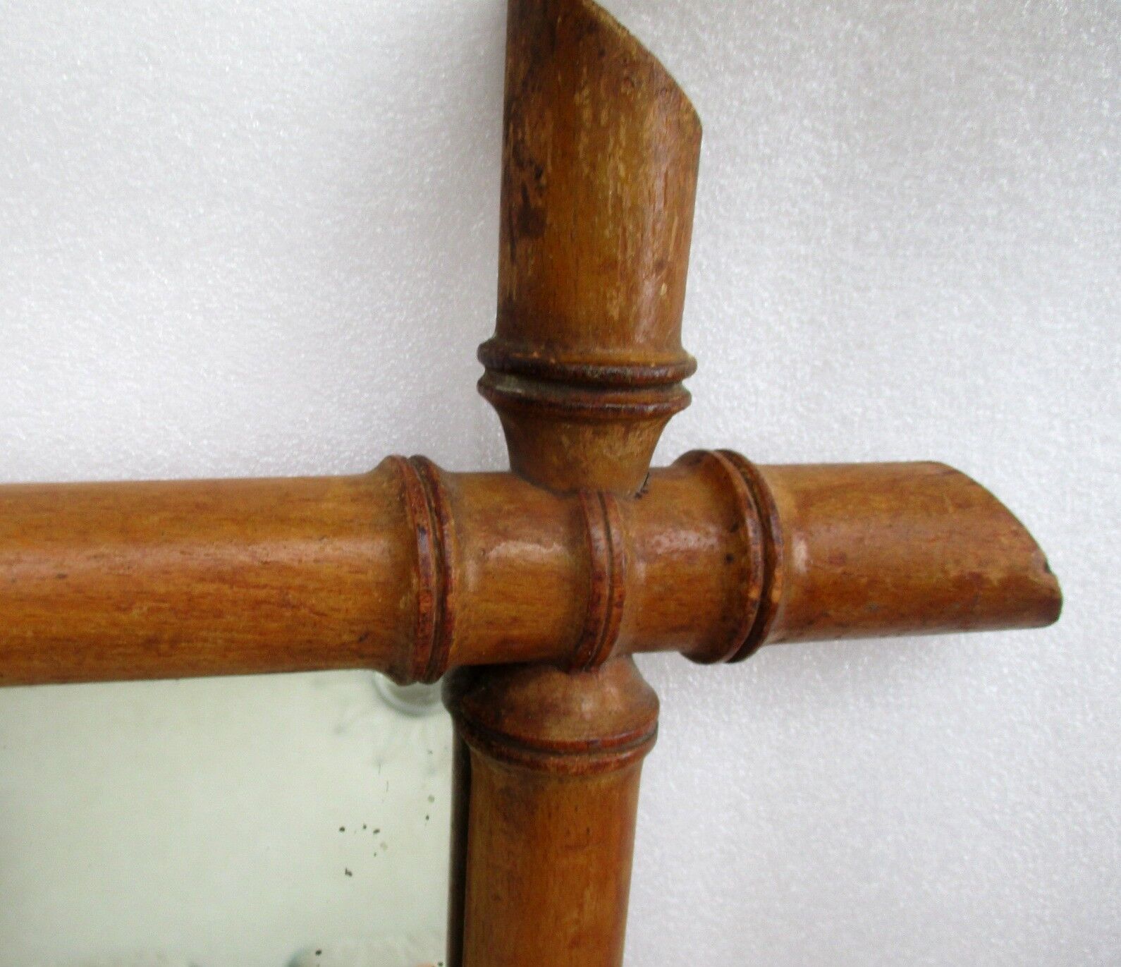 Large old mirror bamboo frame 69 X 87 cm