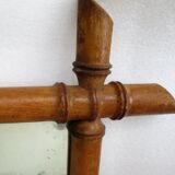 Large old mirror bamboo frame 69 X 87 cm