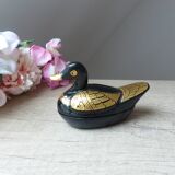 Vintage Boite Canard, trinket box, black and gold duck box