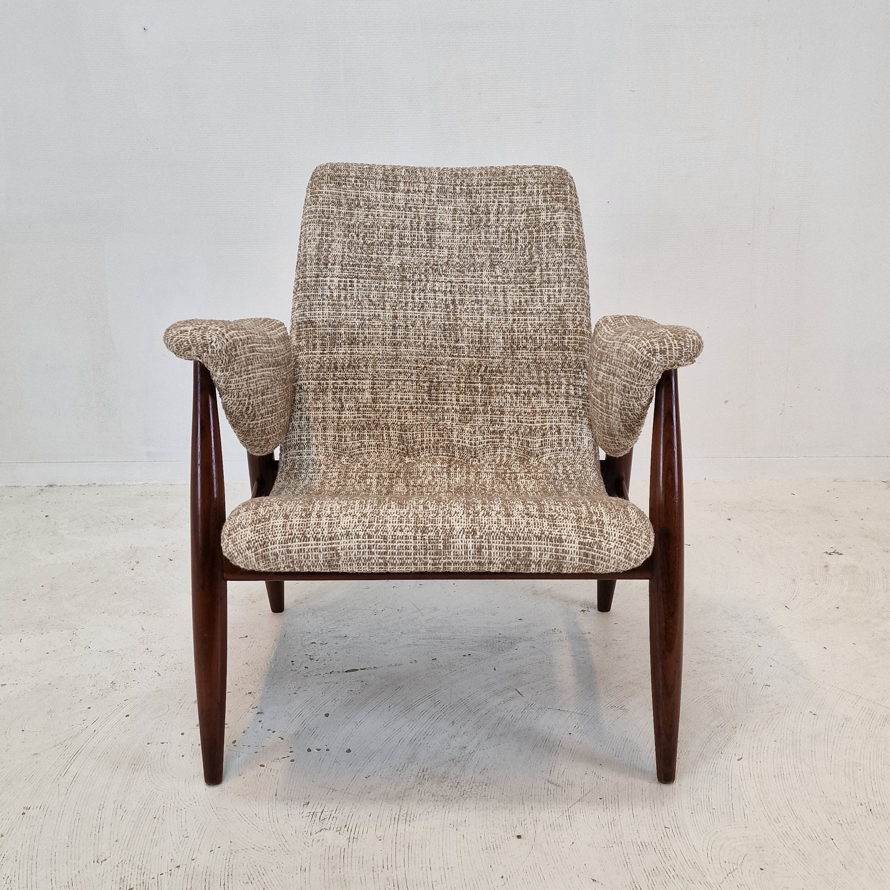 Midcentury Teak Wébé Armchair by Louis Van Teeffelen, 1960's