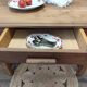 Square farmhouse table in solid oak.