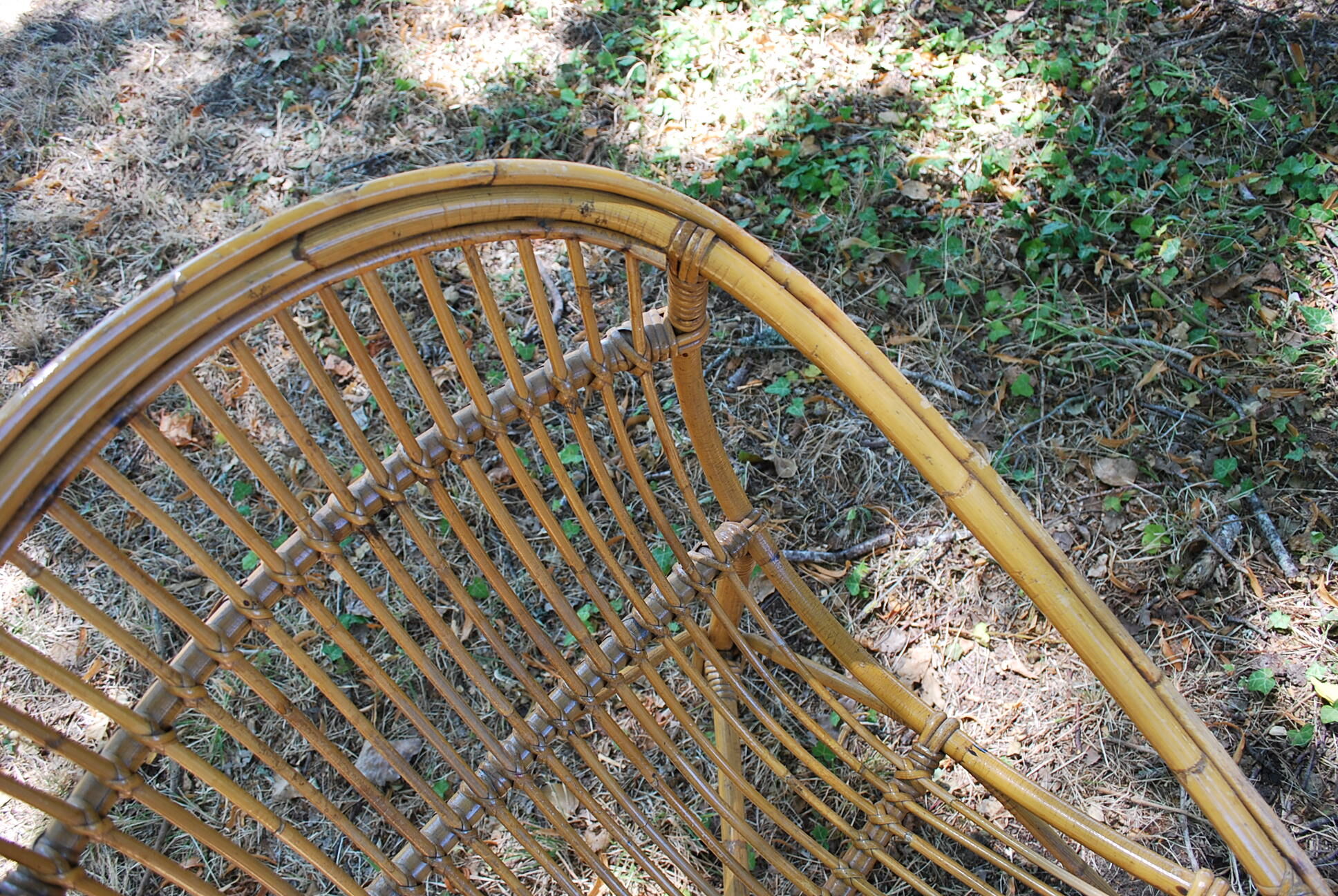 Pair of adult rattan basket armchair