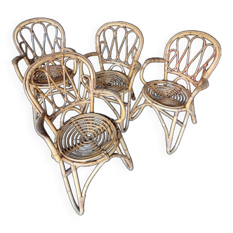 Set of 4 rattan chairs