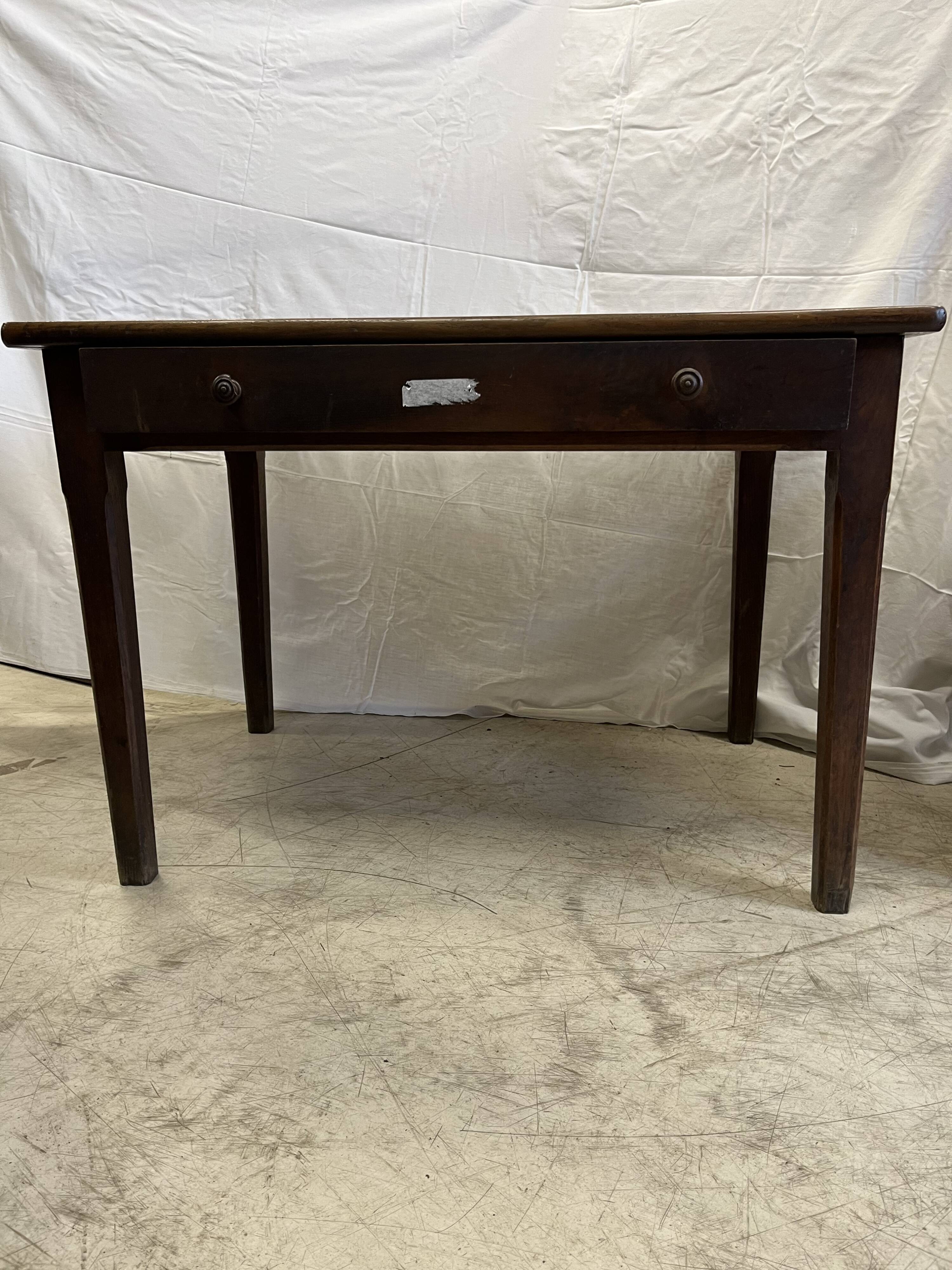 Wooden farmhouse table