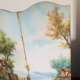 Painted canvas screen