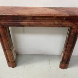 Louis Philippe fireplace in red breccia marble, 19th century