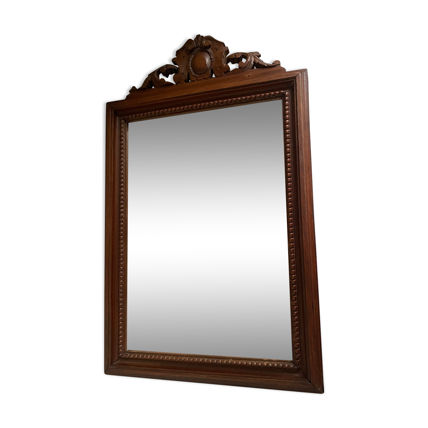 Bevelled mirror frame carved wood